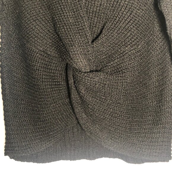 POOF New York V-Neck Tie Front Black Sweater Size M - Picture 4 of 12